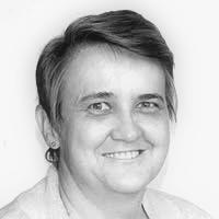 Black-and-white photo of  auBlack-and-white photo of  author Susan van der Waltthor Susan van der Walt